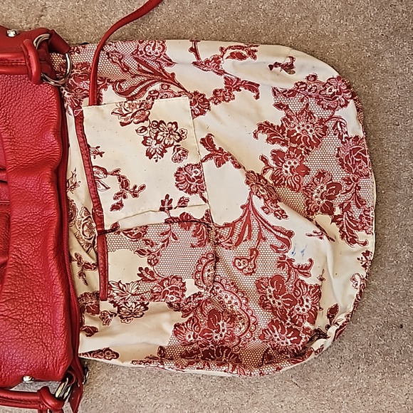 Vintage Allison Scott Red Leather Hobo Bag Purse - Picture 7 of 14